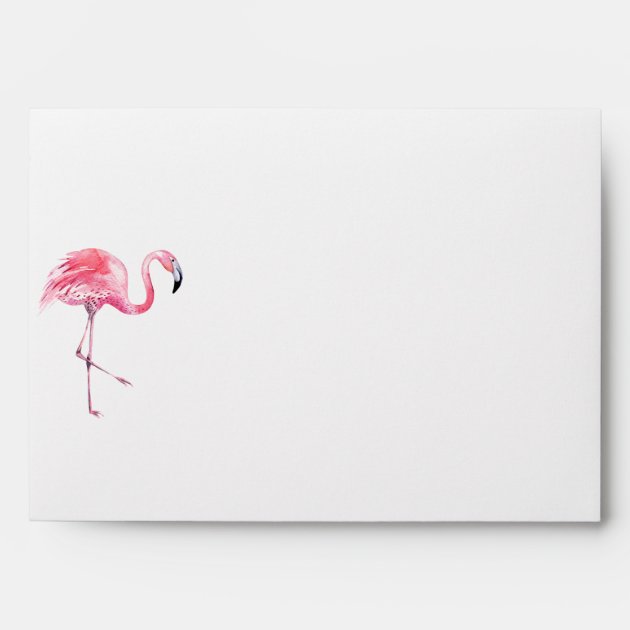 Aloha Flamingo Tropical Beach Wedding Envelope