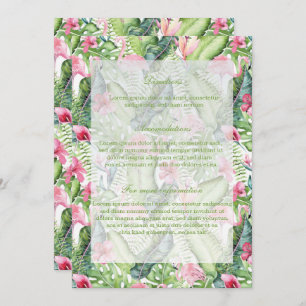 Aloha Flamingo Tropical Beach Wedding Invitation