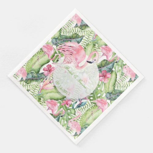 Aloha Flamingo Tropical Beach Wedding Paper Dinner Napkins