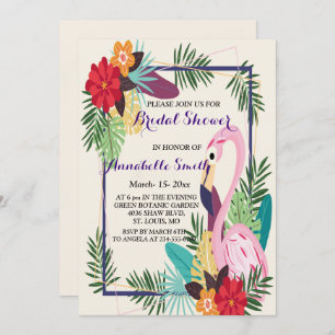 Aloha Flamingo Tropical Invitation