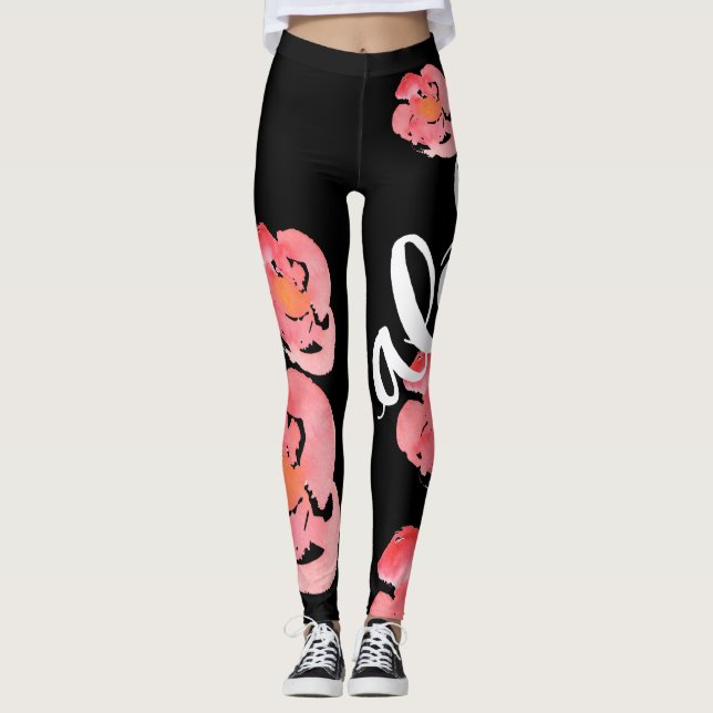 Aloha Floral Leggings (Front)