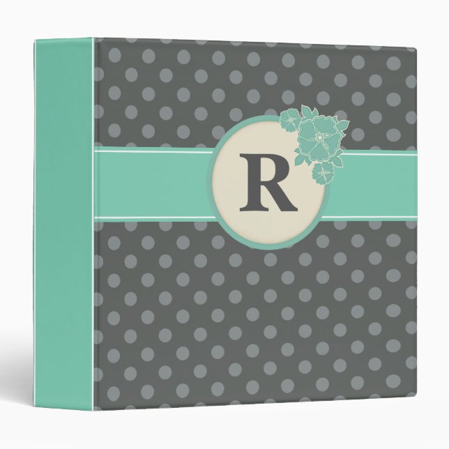 Aloha Floral Polka Dots Pattern 3 Ring Binder (Front/Spine)
