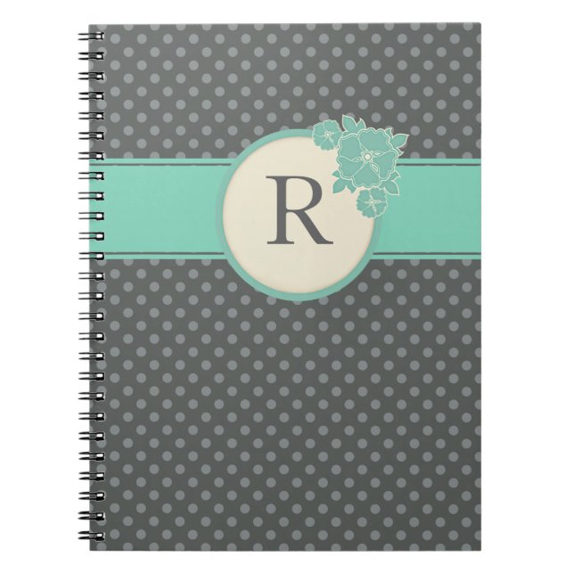 Aloha Floral Polka Dots Pattern Notebook (Front)