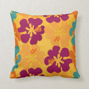 Aloha Flowers Throw Pillow