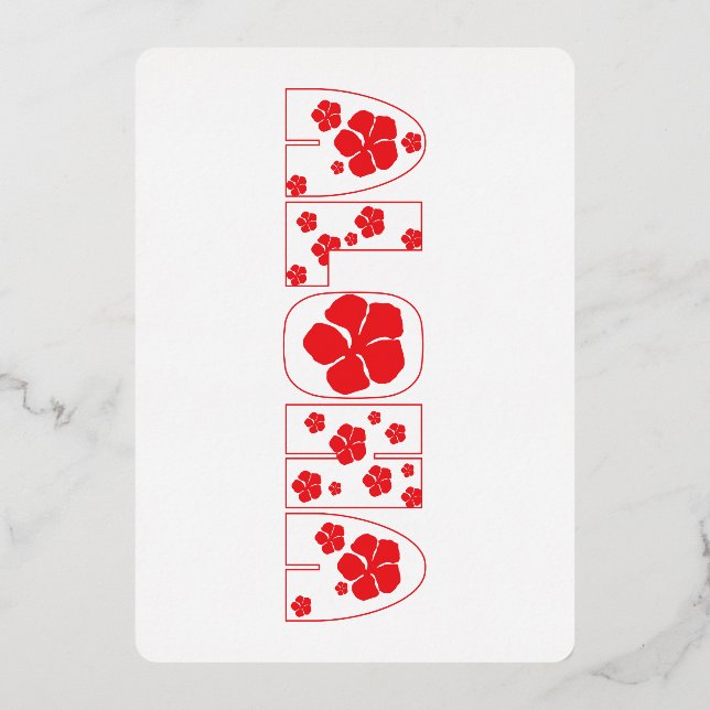 ALOHA FOIL HOLIDAY CARD (Front)