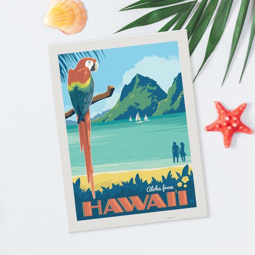 Aloha fom Hawaii  Parrot Postcard
