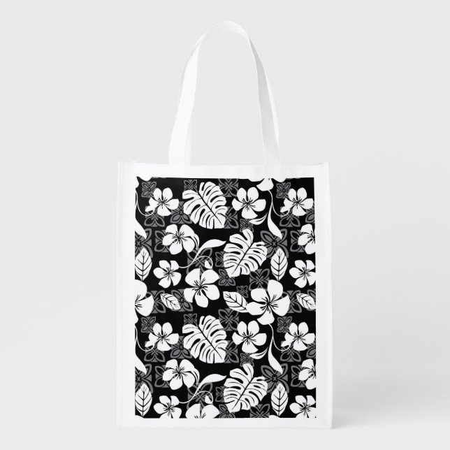 ALOHA FRIDAY (BLACK/GRAY) GROCERY BAG (Front)