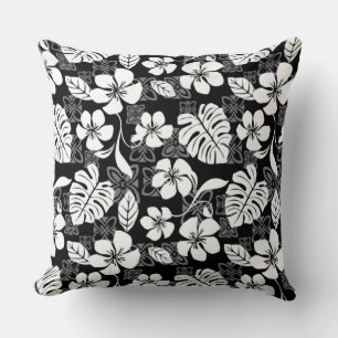 ALOHA FRIDAY (BLACK & GRAY) THROW PILLOW