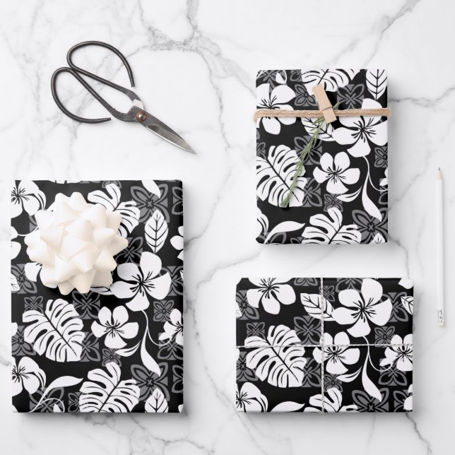 ALOHA FRIDAY (BLACK) WRAPPING PAPER SHEETS (Front)