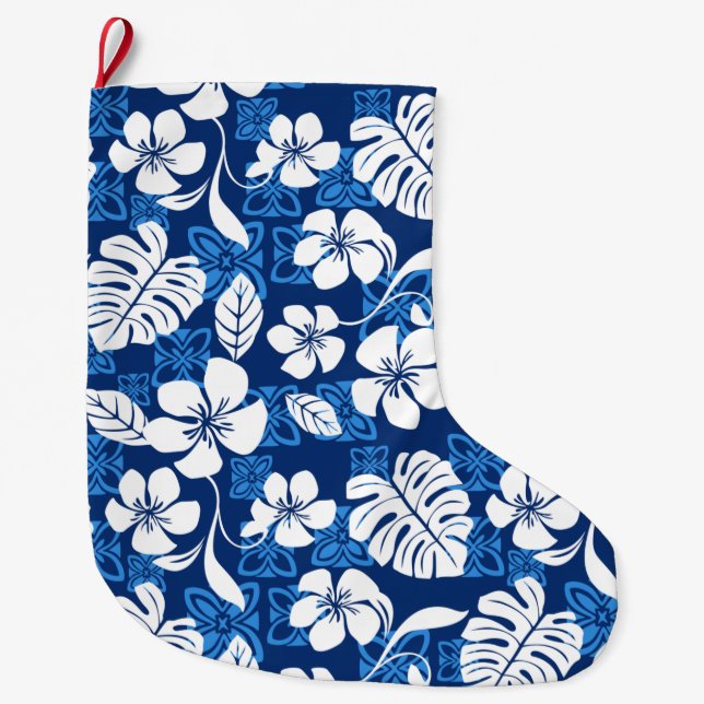 ALOHA FRIDAY (BLUE) LARGE CHRISTMAS STOCKING (Front)