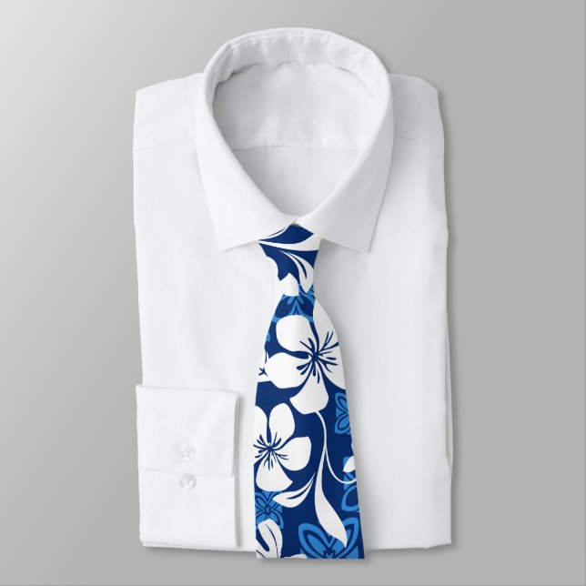 ALOHA FRIDAY (BLUE) NECK TIE (Tied)