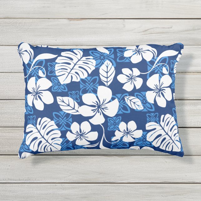 ALOHA FRIDAY (BLUE) OUTDOOR PILLOW (Front)