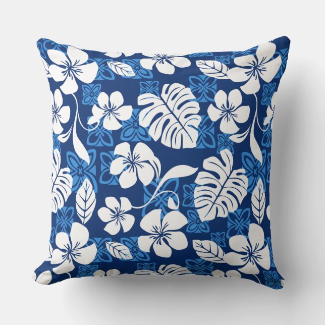 ALOHA FRIDAY (BLUE) THROW PILLOW (Front)