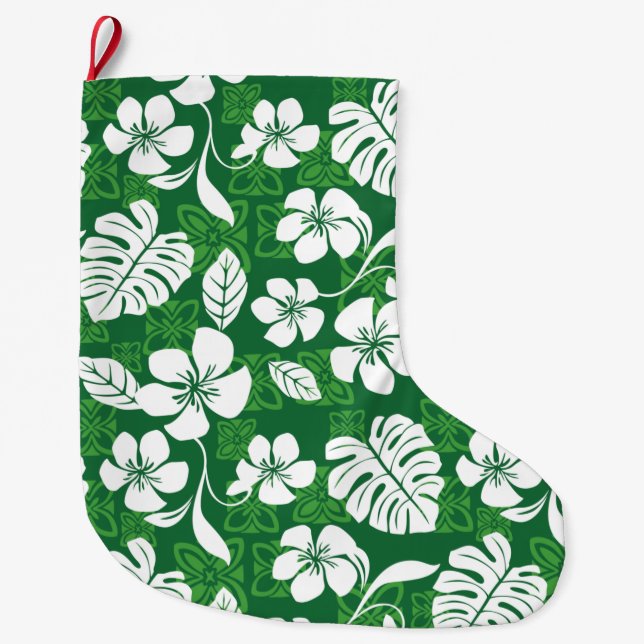 ALOHA FRIDAY (GREEN) LARGE CHRISTMAS STOCKING (Front)