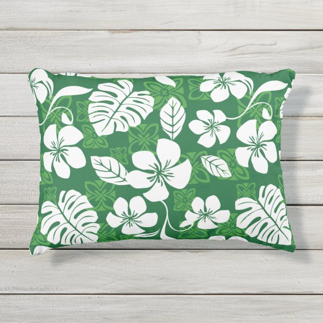 ALOHA FRIDAY (GREEN) OUTDOOR PILLOW (Front)