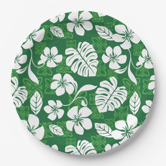ALOHA FRIDAY (GREEN) PAPER PLATES (Front)