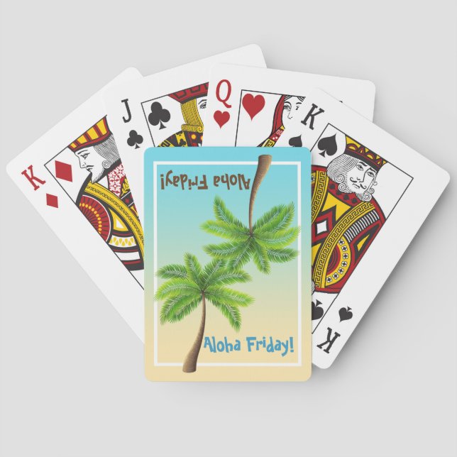 Aloha Friday Palm Trees Poker Cards (Back)