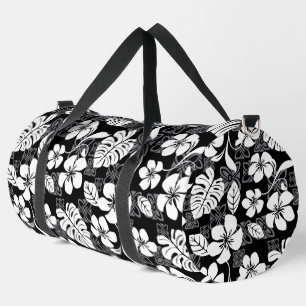 ALOHA FRIDAY PATTERN IN BLACK DUFFLE BAG