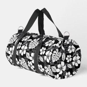 ALOHA FRIDAY PATTERN IN BLACK DUFFLE BAG