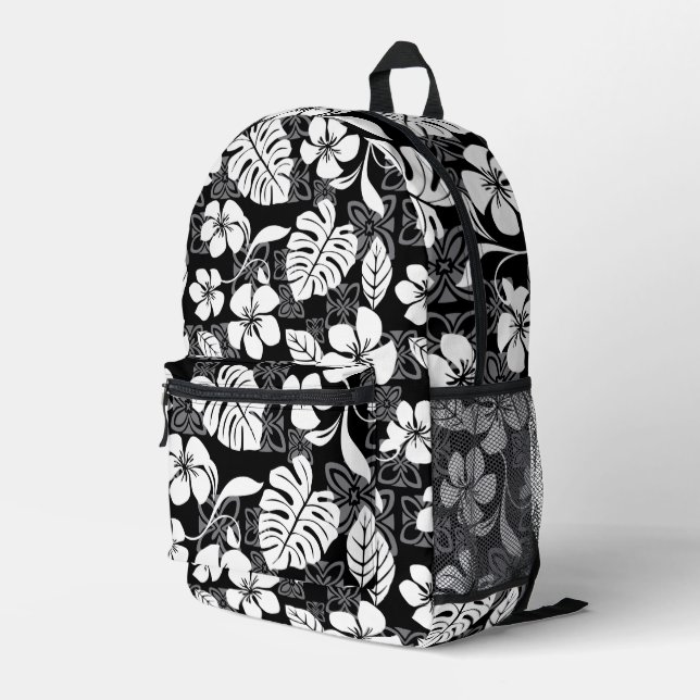 ALOHA FRIDAY PATTERN IN BLACK PRINTED BACKPACK (Back Corner Right)