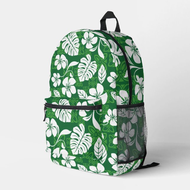 ALOHA FRIDAY PATTERN IN GREEN PRINTED BACKPACK (Back Corner Right)