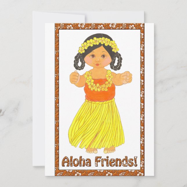 Aloha Friends Hawaiian Luau Invite (Front)