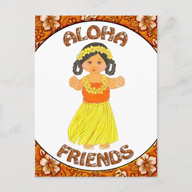 Aloha Friends Invitation Postcard (Front)