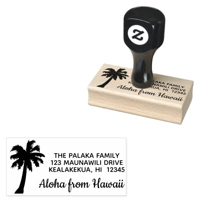 Aloha from Hawaii Palm Tree Return Address Stamp