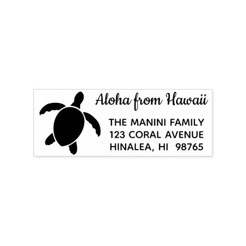 Aloha from Hawaii Return Address Stamp Honu Turtle
