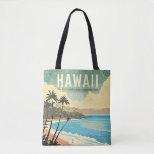 Aloha from Hawaii Vintage Travel Tote Bag