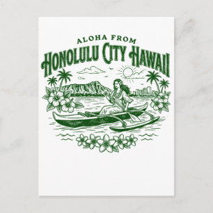 Aloha From Honolulu City Hawaii Postcard