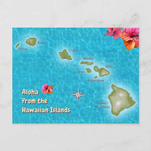 Aloha from the Hawaiian Islands Postcard