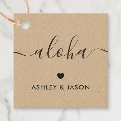 Aloha Gift Tag Wedding Thank You Tags Kraft Favor Tags