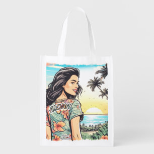 Aloha Girl Grocery Bag