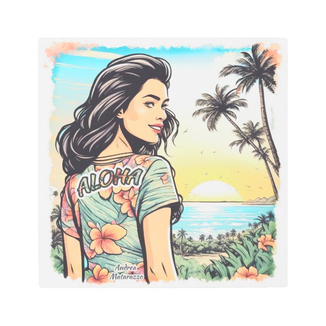 Aloha Girl Metal Print (Front)