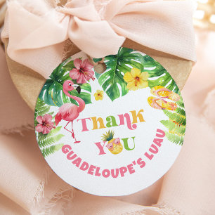 Aloha girl summer Tropical Luau birthday party Favor Tags