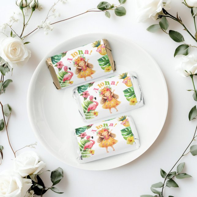 Aloha girl summer Tropical Luau birthday party  Hershey's Miniatures (Creator Uploaded)