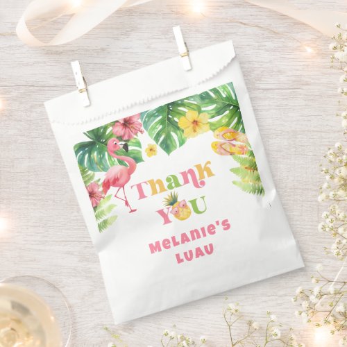 Aloha girl summer Tropical Luau birthday Thank you Favor Bag