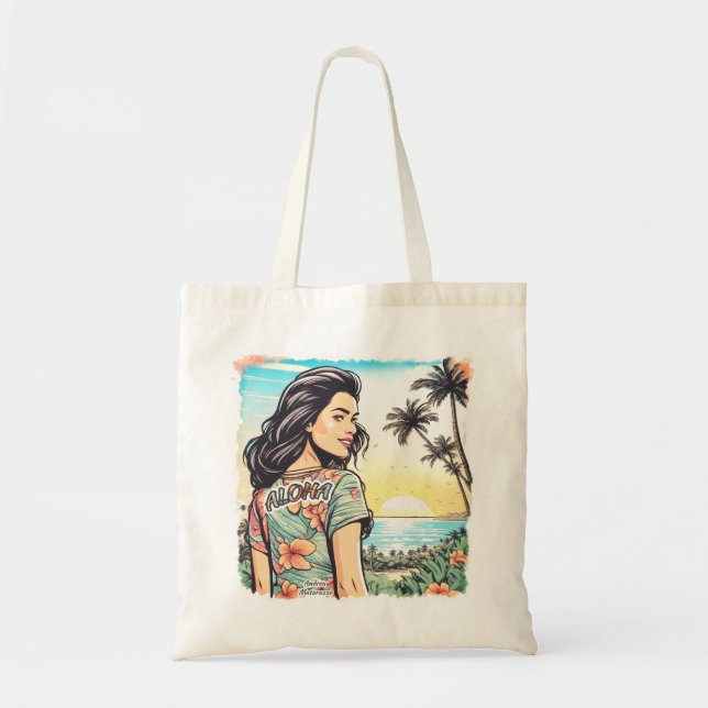 Aloha Girl Tote Bag (Front)