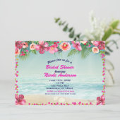 ALOHA Gold Tropical Beach Hibiscus Summer Luau Invitation (Standing Front)