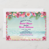 ALOHA Gold Tropical Beach Hibiscus Summer Luau Invitation (Front)