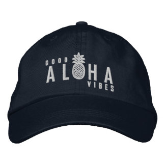 Aloha Good Vibes Embroidered Baseball Cap