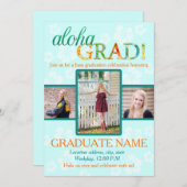 Aloha GRAD Graduation party invitation (Front/Back)