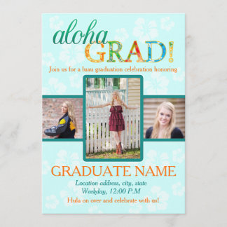 Aloha GRAD Graduation party invitation