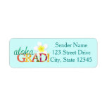 Aloha Grad! Hawaiian Luau Graduation Address Label at Zazzle
