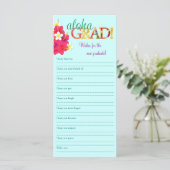 Aloha Grad Hawaiian Luau - Wishes Memory Note (Standing Front)