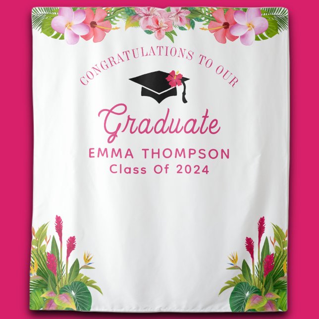 Aloha Graduation Luau Class Of 2024 Backdrop (Creator Uploaded)