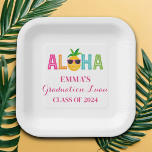 Aloha Graduation Luau Class Of 2024 Paper Plates