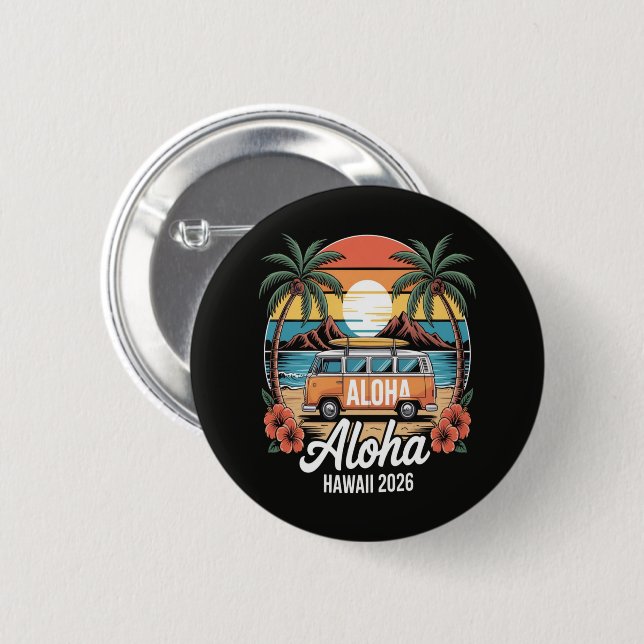 Aloha Hawaii 2026 Button (Front & Back)