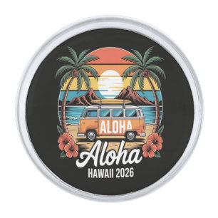 Aloha Hawaii 2026 Silver Finish Lapel Pin